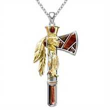 1 pieza Hacha de oro personalizada con cabeza de lobo tótem, collar colgante de hacha punk de estilo callejero y urbano, regalo de joyería para familia, amigos, amantes, aniversario