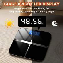 High-Precision Weight Scale,Electronic Scale,Digital Bathroom Scale,Electronic Scale With LCD Display - Accurate Up To 396 Lbs/180kg, Tempered Glass,Temperature Display,Large Platform - Ideal For Bathroom,Home,Gym,Office Decor & Gifts,Elegant Design Scale - 粉色 - 查看 8