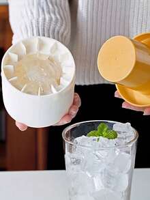 1个硅胶圆柱形冰格模具，创意冰模，制冰器，减压冰格，迷你冰格，适用于饮料、果汁、冰淇淋、鸡尾酒和咖啡，可重复使用，冰桶，硅胶圆柱形冰格