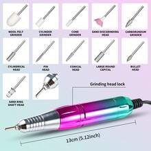 Portable Electric Nail Drill - PRO 45000RPM Electric Nail File Nail Drills For Acrylic Nails Professional With Drill Bits Manicure Pedicure Supplies Use Nail Art For Home DIY Salon Use - 彩色 - 查看 5