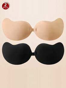 2pcs Invisible Strapless Adhesive Silicone Bras, Sexy Push-Up Bralette, Seamless Backless Bras, Suitable For Various Occasions