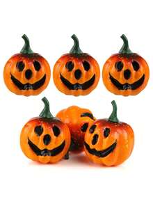 3/6/12件万圣节南瓜仿真南瓜模型仿真笑脸南瓜装饰泡沫南瓜道具万圣节家居桌面装饰假植物