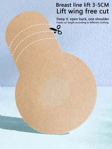 40pcs/Pack Disposable Lift Breast Petals, 10cm, Non-Woven Fabric, Suitable For Summer, Fits A/B/C Cup, Anti-Sagging - Beige - View 4