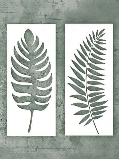 Plantillas grandes de hojas para pintar (12x16 pulgadas) - Plantillas para paredes para pintar patrones grandes - Plantillas para pintar en paredes, muebles y arte - Plantilla de hoja de palma, útiles escolares, de vuelta al colegio