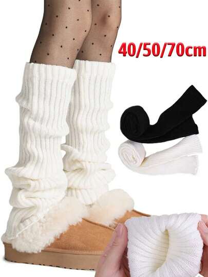 40/70cm 1/2pairs Lolita Leg Warmers Women Long Socks Wool Knitted Foot Cover Arm Warmer Y2K Autumn Winter Socks Boot Cuffs Stockings ﻿