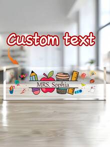 1pc Customized Teacher Desk Name Plate, Back To School Teacher Gift, Personalized Teacher Name Tag, Teacher Appreciation Gift, 5 Styles Available - Multicolor - View 16