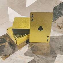 1 Set Matte Golden Dragon PVC Waterproof Durable Playing Cards, Suitable For Celebration Events Such As Valentine's Day, Thanksgiving, Christmas, Halloween, New Year