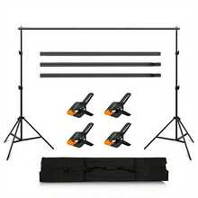 NEWKS Photo Video Studio 2x2m/ 6.5x6.5Ft (WxH) Adjustable Background Stand Backdrop Support System Kit With Carry Bag 4 Spring Clamps - Black - View 15