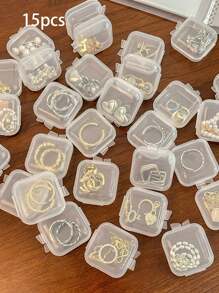 1pc Plastic Clear Small Box Mini Square Earbuds With Lid Jewelry Earrings Storage Earrings Storage Earrings Storage Earrings Storage Ear Stud Box Parts Box Plastic Clear Small Square Box Jewelry Box Earbuds Small Box Jewelry Small Box Jewelry Mini Storage Box Can Set LOGO