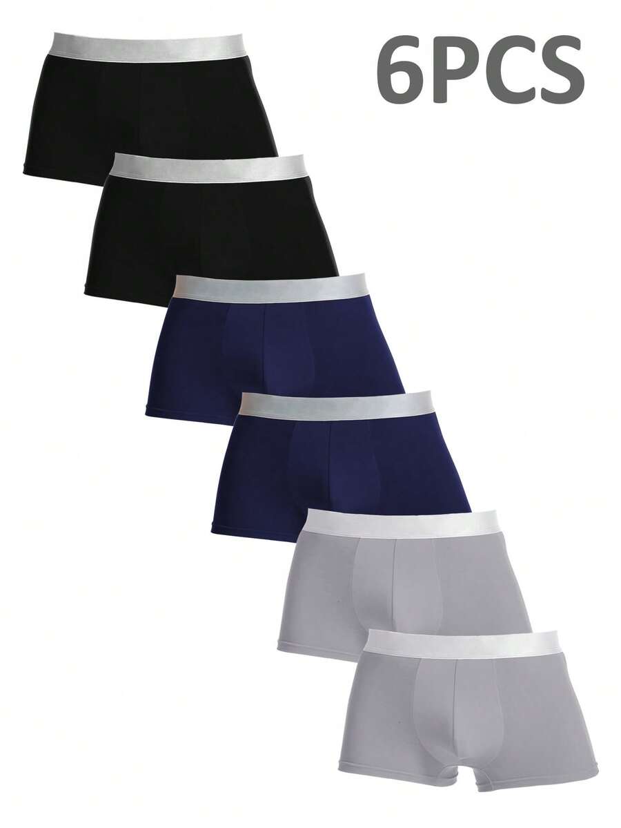 Men Active Underwear - 2 Black + 2 Blue + 2 Gray - View 1