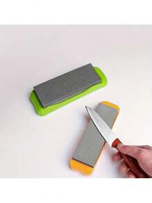 Portable Double-Sided Whetstone, High Hardness Knife Sharpener, High-Quality Double-Sided Oil Stone, Non-Slip Base, Convenient For Home Use, Suitable For Precise Grinding Of Various Knives, Very Suitable For Home Kitchens And Restaurants.