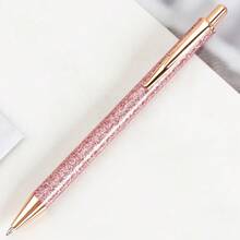 1 pieza/5 piezas/8 piezas Bolígrafos de bola con purpurina, bolígrafos metálicos brillantes y brillantes, bolígrafos retráctiles con purpurina linda de 1.0 mm de tinta negra de punta fina, regalo de escritura, diario, útiles escolares - Multicolor - Ver 24