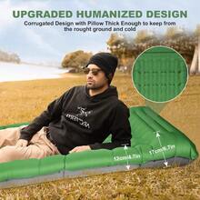 Camping Sleeping Pad With Pillow: Extra Thick 4.7 Inch UltraLight Self Inflating Air Mattr Lightweight Compact Inflatable Sleep Mat For Backpacking Hiking Tent Olive Green - OliveGreen - View 3