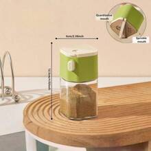 Frasco de sal de vidrio, tarro sellado a prueba de humedad de doble uso para condimentos, recipiente recargable con tapa a presión adecuado para camping y uso doméstico