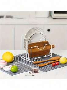 1 Stück Silikon Abtropfmatte, faltbare Abtropfunterlage, große Abtropfmatte, hitzebeständiger Topfhalter, spülmaschinenfest Untersetzer, Küchenhelfer, rutschfeste Küchenmatten für die Spüle, natürliches und hygienisches Küchenutensil für Zuhause und Küchendekoration, Teil Ihrer gemütlichen Herbst- & Winterstile und Weihnachtsdekorationen