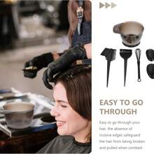 Kit profesional de tinte de cabello de 6 piezas - Juego completo de herramientas de tintura que incluye tazón de mezcla, pinceles para tinte, peines aplicadores, clips para seccionar el cabello, cubiertas para las orejas y capa protectora para coloración - Kit de coloración del cabello de calidad de salón para uso casero de bricolaje