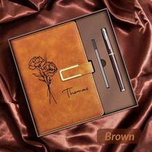 定制姓名PU皮笔记本 - 个性化旅行/教师/教会笔记本，仿皮硬面日记本，毕业/母亲节/父亲节/教师节/周年纪念礼物，学习用品，返校季，多功能，装饰性，可重复使用，现代，多彩，可爱，复古，卡通，卡哇伊，定制，个性化，独特，定制，员工，客户，学生，商务/工作/办公，学校，办公及学校用品，圣诞装饰，本地，节日日历