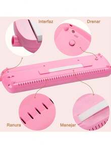 Melódica escolar de 32 teclas con estuche,adecuado para recitales escolares, actuaciones culturales, reuniones, fiestas, regalos navideños - Rosa - Ver 4