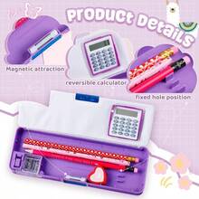 Henoyso Pencil Box For Girls Alpaca Pencil Case With Calculator And Pencil Sharpener Multifunction Pencil Case Cool School Supplies Back To School Gift Birthday Present For Kids Teens - Alpaca - View 3