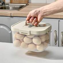 WORTHBUY 1/2个2800/3700ML透明塑料鸡蛋收纳盒带手柄和盖子，便携式大容量密封鸡蛋盒，冰箱收纳盒，可堆叠鸡蛋保鲜盒，适用于厨房食物储存和整理