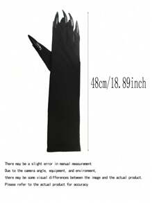 1双万圣节黑色长钉鬼手手套，角色扮演道具配件爪手手套，适合女巫表演