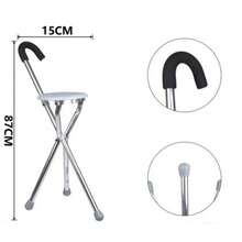 STARLEY - Bastón 90 cm que incluye taburete - Productos de cuidado personal Bastón con Asiento Plegable Ajustable – Silla de Bastón Portátil de Aluminio para Adultos y Personas Mayores - Plateado - Ver 8