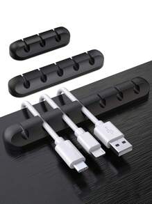 1-5pcs Cable Clips, Silicone Self-Adhesive Cable Management Wire Organizers Holder For Desk USB Charging Cord, Nightstand Power Cord, Mouse Cable, PC Office Home
