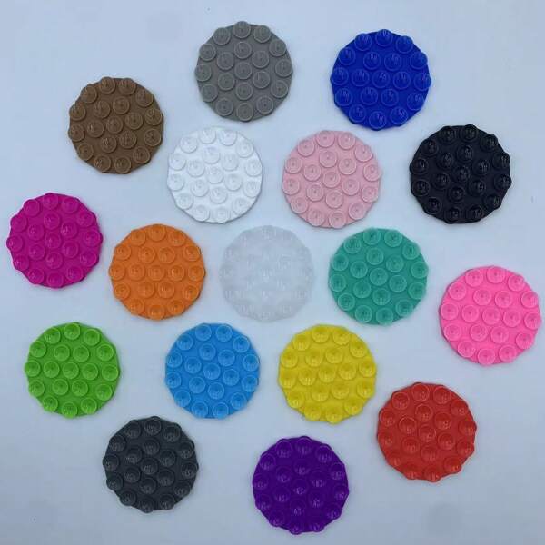 19pcs Single-Sided Adhesive Silicone Round Suction Cup Slouchy Phone Holder, Can Stick On Mirror And Walls At Any Angle, Unlocks New Selfie And Streaming Poses Compatible With IPhone, Android Phone, Gift For Birthday, Family, Friends Phone Stand, Phone Accessories