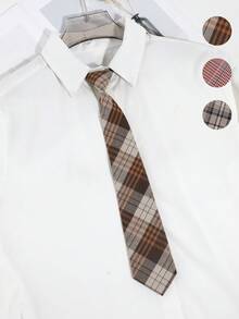 1 件女士休闲条纹格子印花 JK 学院风领带，适合学校、日常、旅行、派对、衬衫搭配、度假 - 彩色 - 查看 8