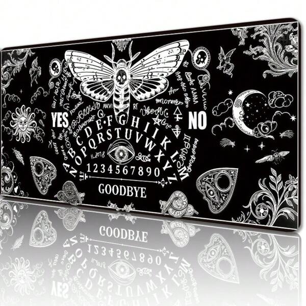 1pc Moth Print Mouse Pad - Non-Slip, Stitched Edge Desk Mat | Rubber Base | Smooth Surface | Ideal For Gaming & Office | Multiple Sizes Available School Supplies,Back To School