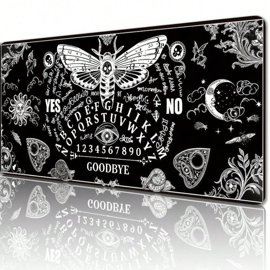 飞蛾图案鼠标垫（1个装） - 防滑缝边桌面垫 | 橡胶底座 | 光滑表面 | 适用于游戏和办公 | 多种尺寸可选，学习用品，返校季桌面配件，办公用品，桌面配件，鼠标垫，桌面鼠标垫