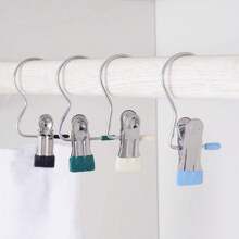 20 pièces Pinces à linge haut de gamme en acier inoxydable, cintres métalliques réglables avec pinces, pinces à linge portables avec crochet, organisateur de penderie, cintres pour bottes, pinces avec crochets, cintre multifonction pour vêtements, pinces pour pantalons, chapeaux, jupes, chaussettes, chaussures, pantalons, hauts d'été