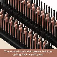 Adjustable Temperature Hair Straightening And Curling Brush, 2-In-1 Straight And Curling Iron - EU C Type Plug(220-240V) - View 8