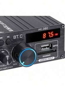 12v Amplificador De Potencia 800w Bluetooth Usb 2 Canales Color Negro - Negro - Ver 7