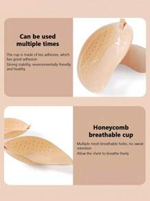 2pcs Invisible Strapless Adhesive Silicone Bras, Sexy Push-Up Bralette, Seamless Backless Bras, Suitable For Various Occasions