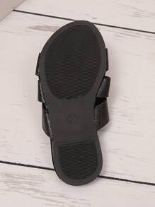 1 Par de Sandálias Planas Brancas para Crianças Pequenas/Meninas Pequenas, Plus Size, Sandálias Romanas de Estilo Luxuoso e Fofo com Tira de PU Lisa e Bico Redondo, Adequada para Uso Diário Casual, Festa e Viagem de Meninas de 3 a 15 Anos, Primavera/Verão 2025, Recomenda-se Encomendar um Tamanho Acima