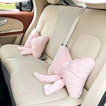 1PC Pink Bow Pillow Car Interior Seat Decoration, Cute And Comfortable Car Neck Pillow Plush Warm Bow Seat Waist Pillow Pillow Pillow, Home Pink Bow - 彩色 - 查看 3