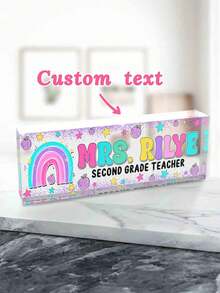 1pc Customized Teacher Desk Name Plate, Back To School Teacher Gift, Personalized Teacher Name Tag, Teacher Appreciation Gift, 5 Styles Available - Multicolor - View 15