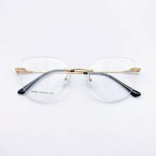 Armação De TITANIO FLEXIVEL Óculos Gato unissex Balgriff - PRETO DOURADO - Visão 1