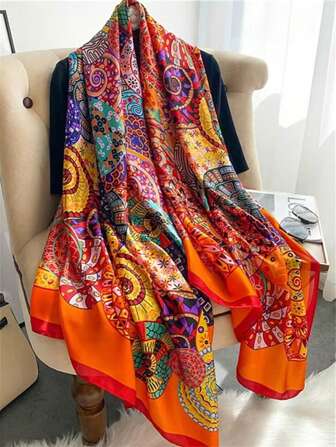 新款时尚女士披肩围巾，轻盈长款围巾，适合日常装饰，适合春秋季节