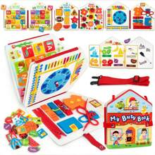 1PC Busy Board Toddlers Sensory Activity Board - Montessori Toys 3-5 Years Old Boy Airplane Car Travel Essentials Kids Road Trip Games Quiet Book Birthday Gifts Preschool Learning Toy Baby Educational Toys