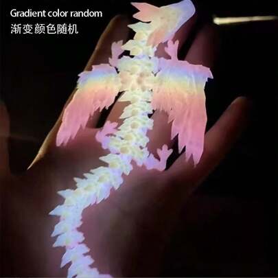 1 قطعة تنين مطبوع ثلاثي الأبعاد بارتفاع 22 سم، أجنحة متحركة، مفاصل كاملة التحرك، نموذج حيوان، نموذج تنين، ديكور منزلي، هدية عيد ميلاد/هالوين/عيد الميلاد، هدية مثالية