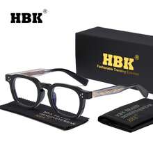 Gafas transparentes para hombre HBK con marco de TR y lentes de ABS, de estilo ovalado, casual, simple y vintage. Monturas de gafas de moda para uso al aire libre, viajes, fotos, deporte y óptica, tanto para hombres como para mujeres. - K39944 - Ver 15