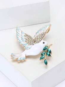 1 Peça Broche de Paz com Pedrinhas para Mulheres, Broches de Animais, para Bolsas, Suéteres, Casacos, Chapéus, Sapatos, Vestidos, Ternos