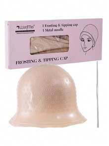 1 Pc Hair Coloring Highlighting Cap Reusable Silicone Highlight Cap Pull Through Caps For Hair Coloring Frosting Cap With Hook Hair Dye Cap With Holes Hair Salon Tools Hairdressing Highlighting Kit Professional Reusable Hair Coloring Highlighting Cap & Hook Hair Salon