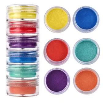 Dofuny 6 kleuren neon fluorescerend poeder micapoeder voor het maken van zeep neonpoeder kleurstof voor slijm epoxyharsverf kaars sieraden maken kleurstof pigment