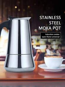 Cafetera italiana, moka italiana, 2/4/6/9/12 tazas (taza de espresso = 50 ml), cafetera clásica de acero inoxidable, apta para cocina de inducción/fuego abierto, cafetera de acero inoxidable, cafetera moka italiana, cafetera eléctrica portátil europea, suministros para acampar, fácil de transportar, suministros de cocina
