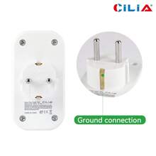 CILIA 1/2pcs Schuko Adapter Socket Wall Outlet Splitter, 250V/16A Space-Saving Multiple Socket, Adapter For Office/Home