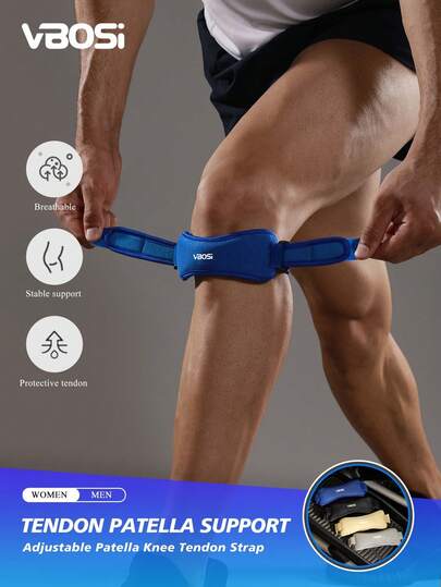 VBOSI 1 件可调节髌骨护膝带，男女通用，均码，肌腱支撑，适合跑步、骑自行车和篮球