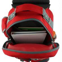 Unisex Heavy Duty Clear Rolling Backpack ,Wheeled School Backpack Book Bag Daypack With Multiple Pockets, Red, Teen-Adult, PVC - Multicolor - View 4